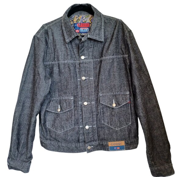 Coogi Jacket Mens X Large Black Denim Down Under Blue Australia NEW